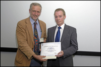 John McConnell, right, receiving this year's overall achievement award.